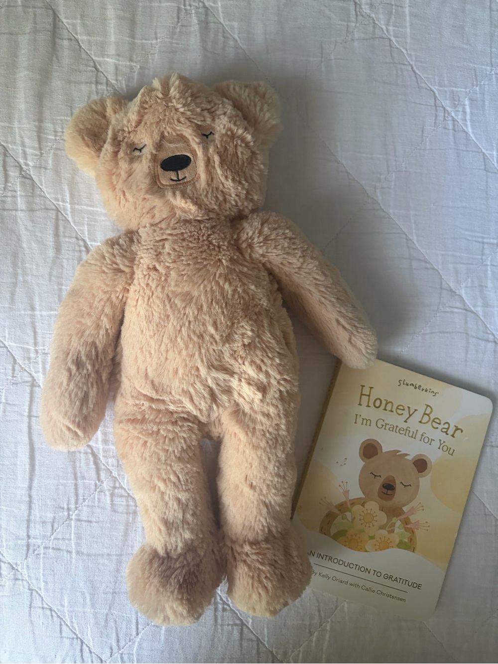 Slumberkins Honey Bear Soft Stuffed Toy - Cream
